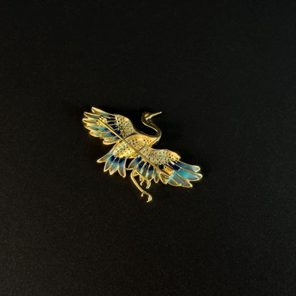 Amyclas · Azure Gradient Crane Wing Brooch