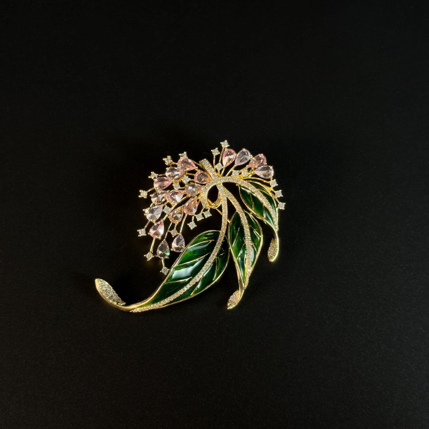 Amphimachus · Verdant Firework and Leaf Brooch
