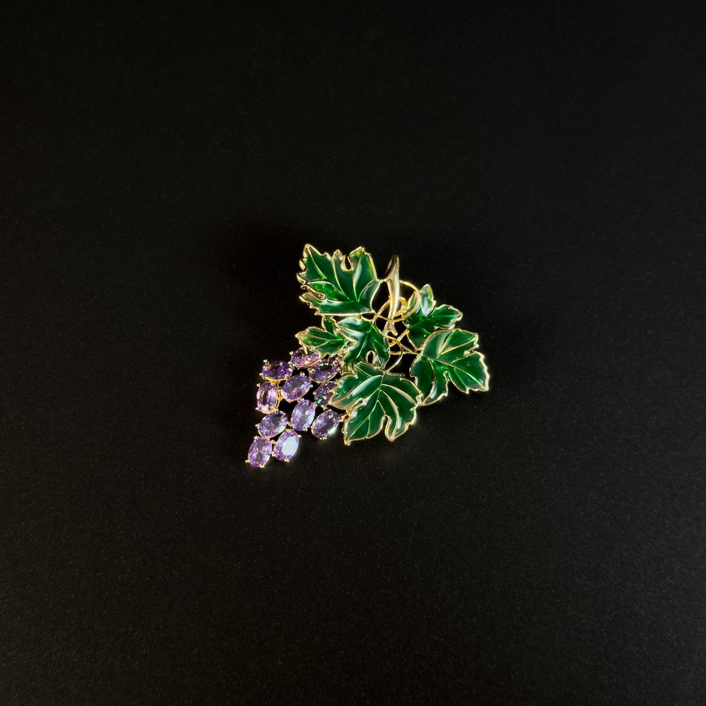 Ampelus · Violet Grape Cluster Brooch