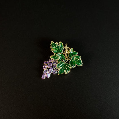 Ampelus · Violet Grape Cluster Brooch
