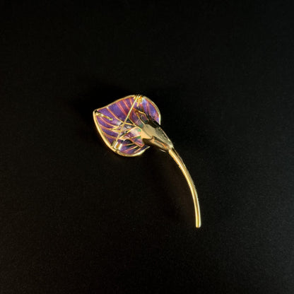Talaus · Rose Enameled Calla Lily Brooch