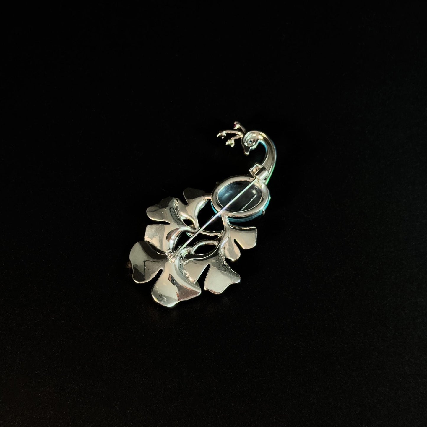 Argeia · Verdant Long-Tail Peacock Brooch