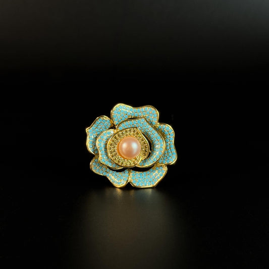 Antikleia · Azure Camellia Brooch