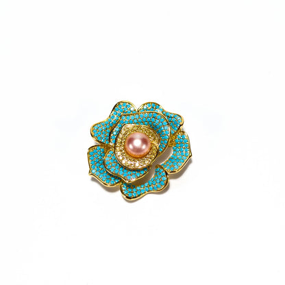 Antikleia · Azure Camellia Brooch