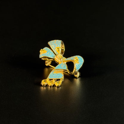 Antigone · Azure Bow Pendant Brooch
