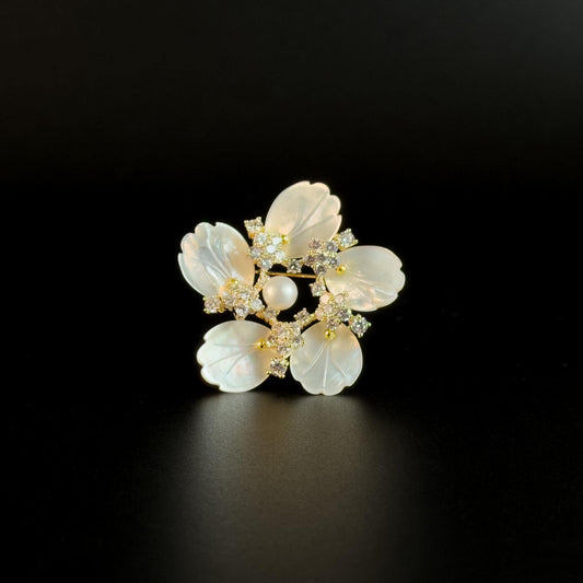 Antheia · Moonlit Cherry Blossom Brooch