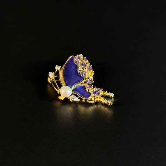 Agraulos · Violet-Winged Butterfly Brooch
