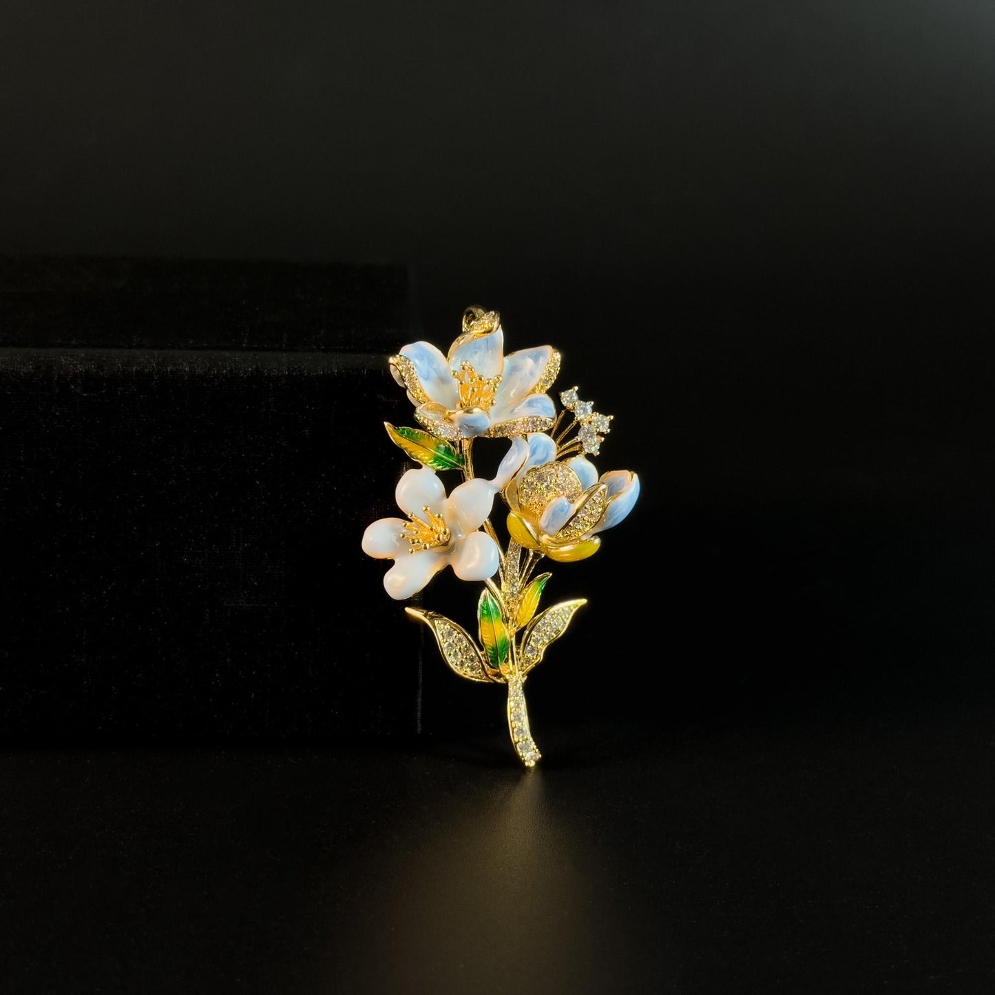 Anaxibia · Azure French Begonia Bouquet Brooch