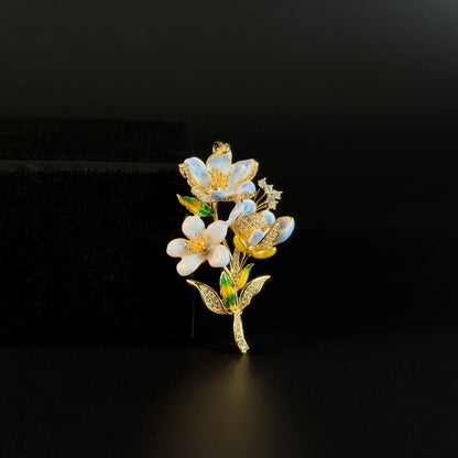 Anaxibia · Azure French Begonia Bouquet Brooch