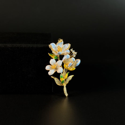 Anaxibia · Azure French Begonia Bouquet Brooch