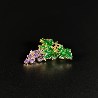 Ampelus · Violet Grape Cluster Brooch