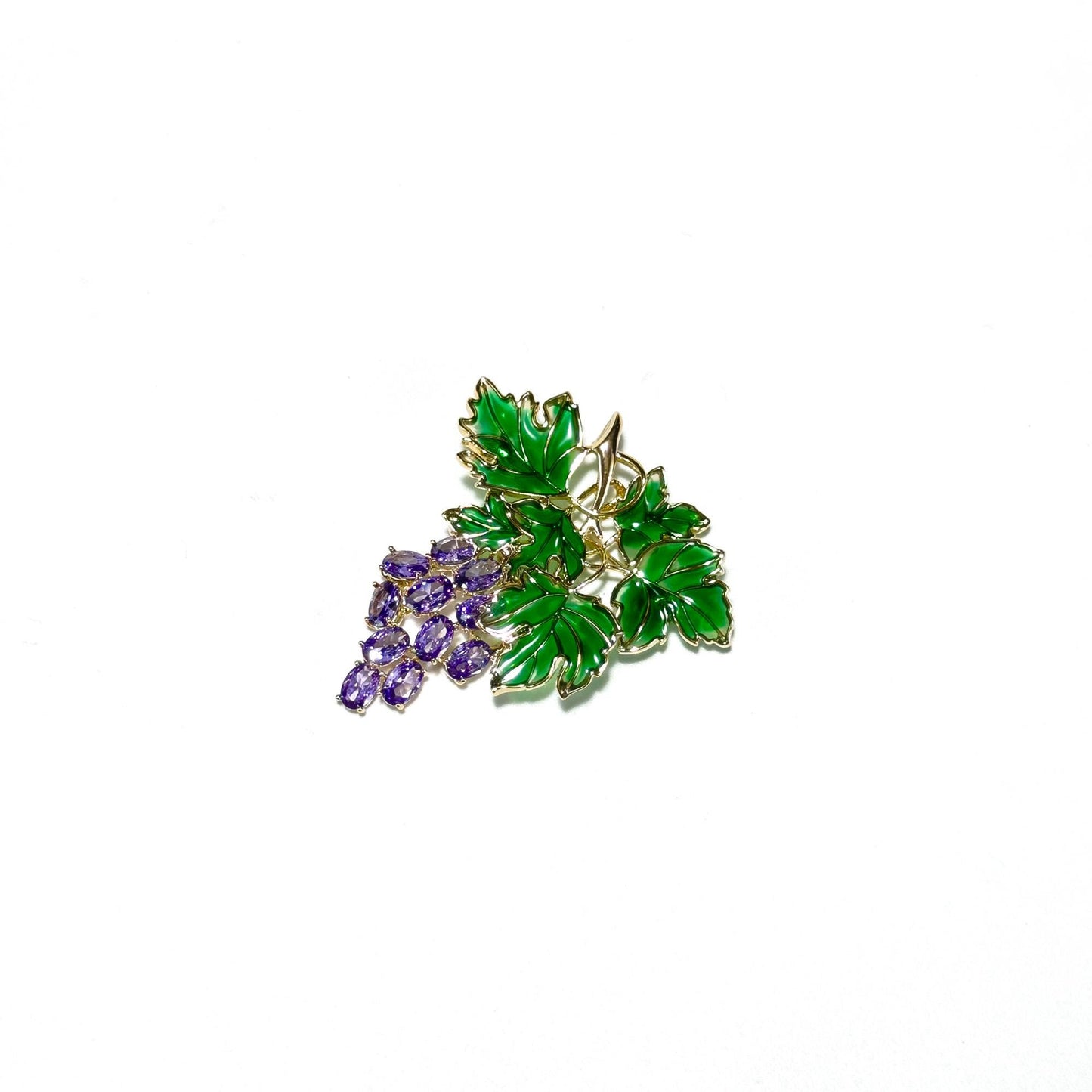 Ampelus · Violet Grape Cluster Brooch
