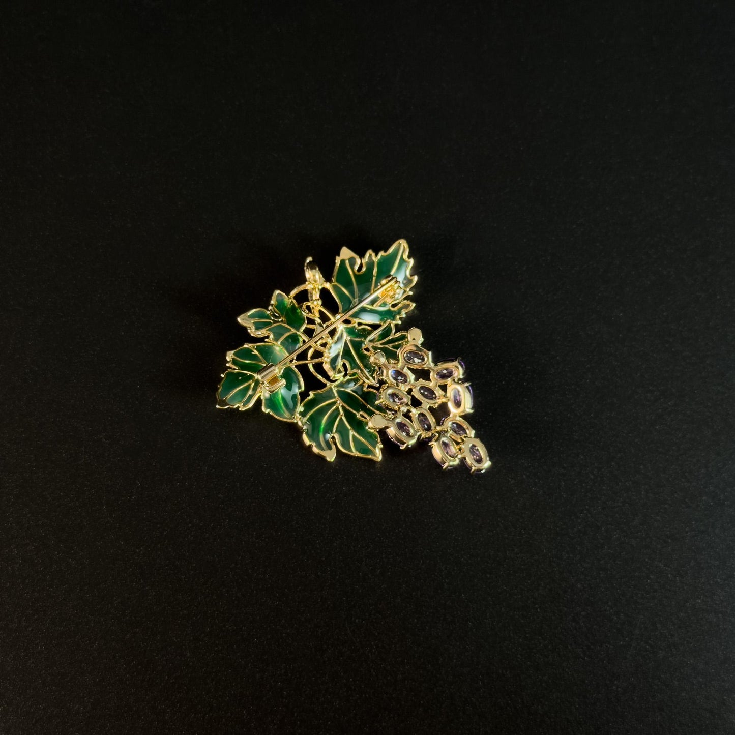 Ampelus · Violet Grape Cluster Brooch