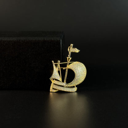 Alcyoneus · Golden Sailing Ship Brooch