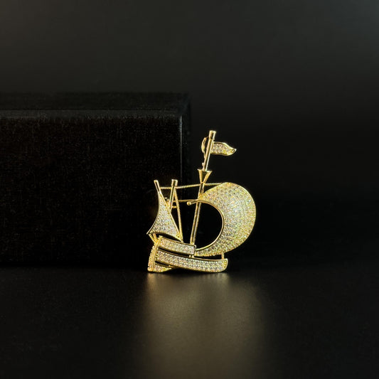 Alcyoneus · Golden Sailing Ship Brooch