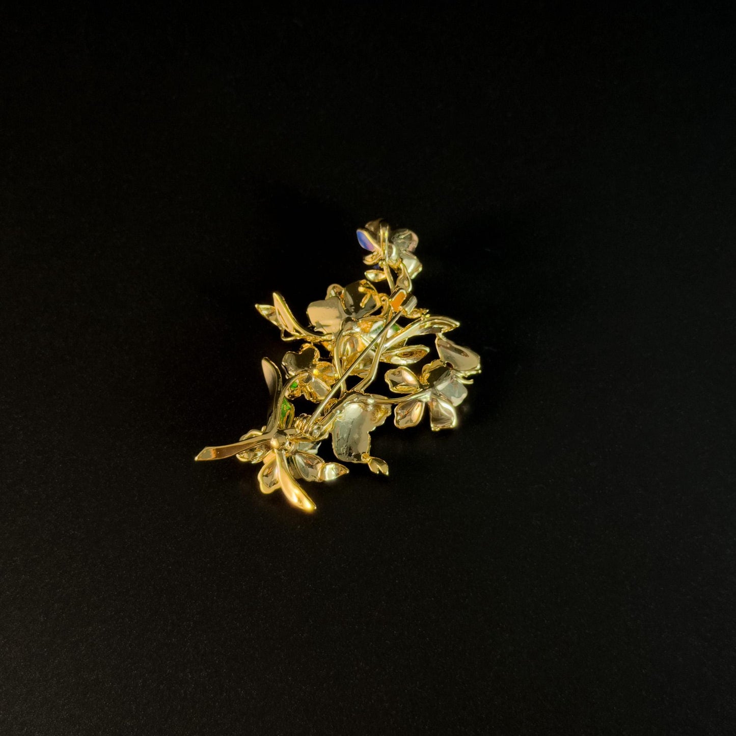 Alcimede · Starlit Butterfly and Camellia Brooch