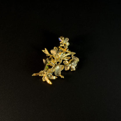 Alcimede · Starlit Butterfly and Camellia Brooch