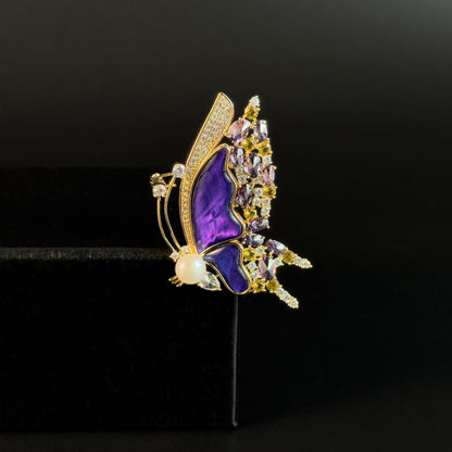 Agraulos · Violet-Winged Butterfly Brooch