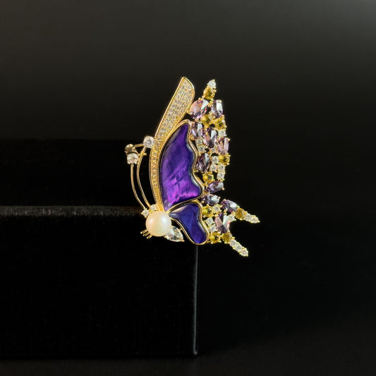 Agraulos · Violet-Winged Butterfly Brooch