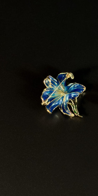 Acamas · Azure Enameled Lily Brooch