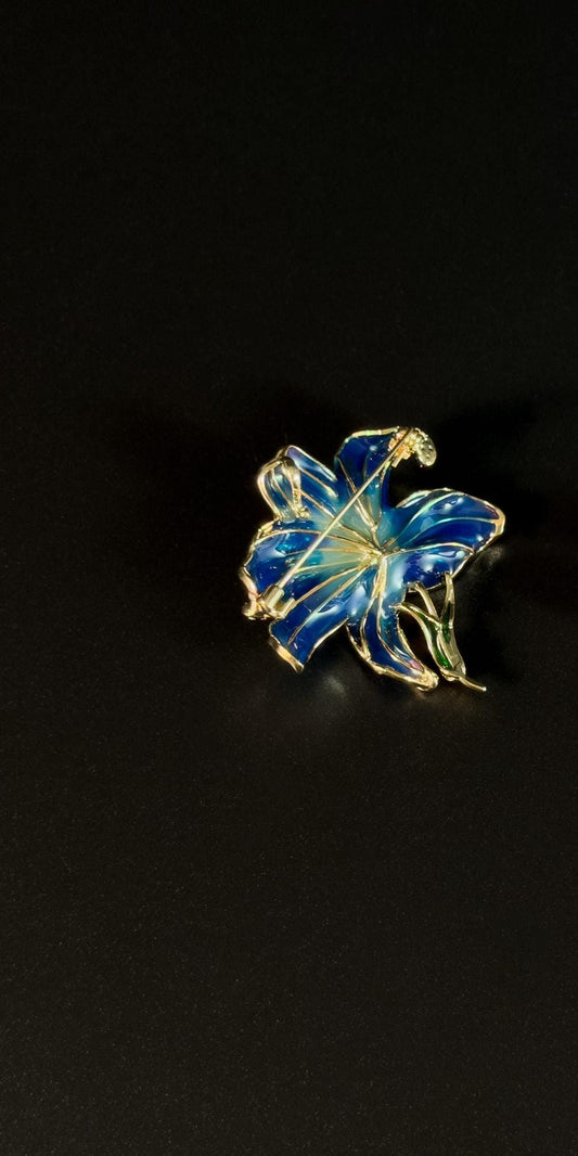 Acamas · Azure Enameled Lily Brooch