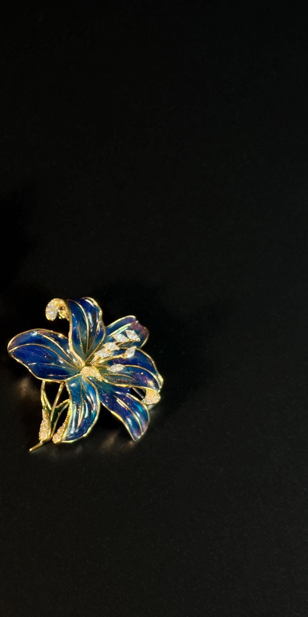 Acamas · Azure Enameled Lily Brooch