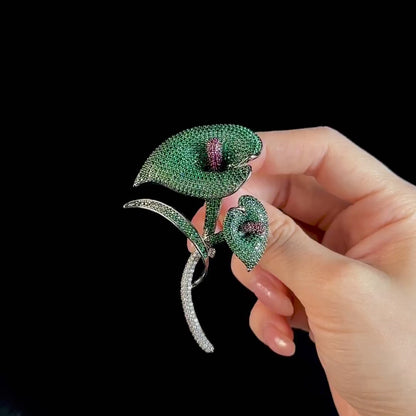 Green Calla Lily Brooch