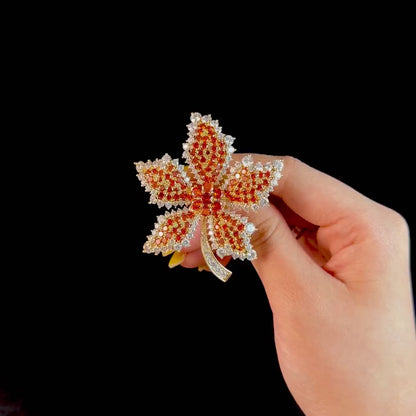 Orange Maple Leaf Brooch