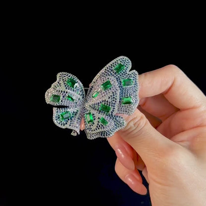 Fully Rhinestone Butterfly Brooch