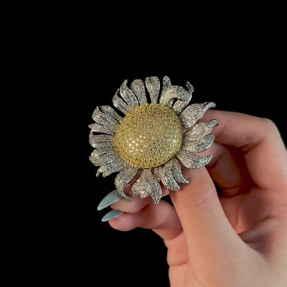 Sunflower-Shaped Brooch and Pendant