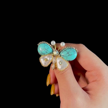 Turquoise Butterfly Brooch