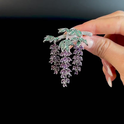 Amethyst Grape Brooch