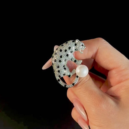 Silver Panther Brooch