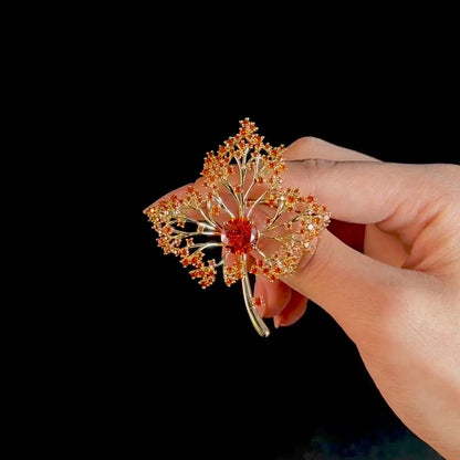 Two-Tone Maple Leaf Brooch