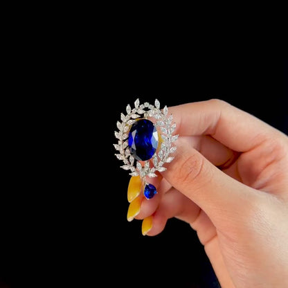 Sapphire Pendant Brooch