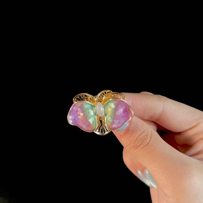 Pink Butterfly Cufflink Brooch