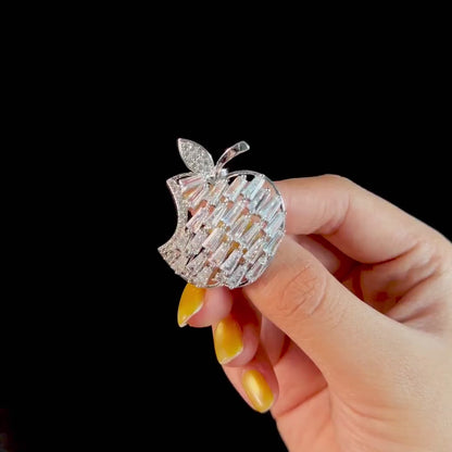 Luxury Full Diamond Apple Brooch