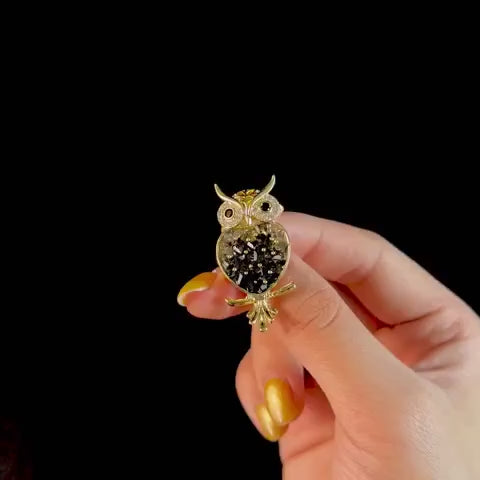 Gold Owl Brooch