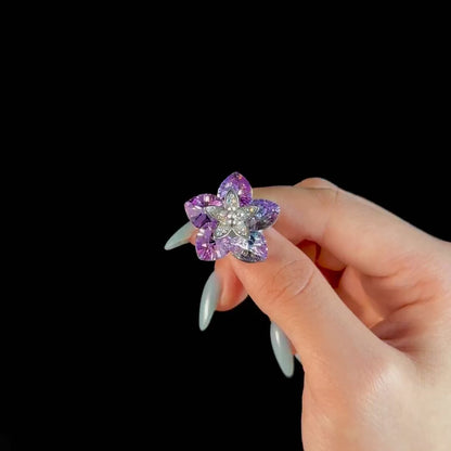 Sparkling Crystal Flower Brooch