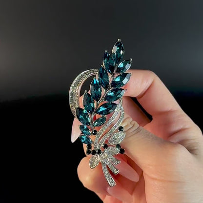 Blue Wheat Ear Brooch