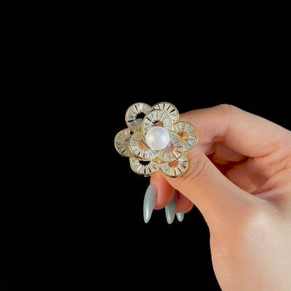 Gold Sun-Shaped Brooch