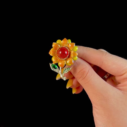 Sunflower Bouquet Brooch