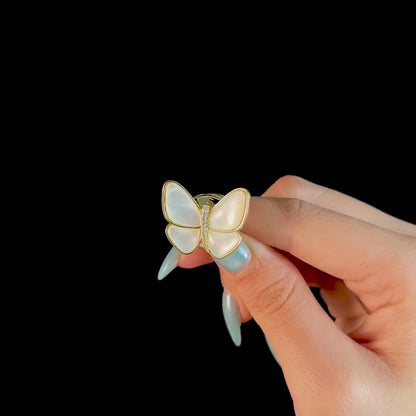 Black and White Mother-of-Pearl Small Butterfly Cufflinks