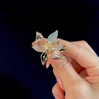 Rhinestone Flower Brooch