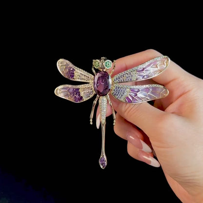 Purple Dragonfly Brooch