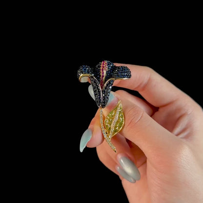 Blue Calla Lily Brooch