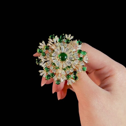 Green Snowflake Brooch