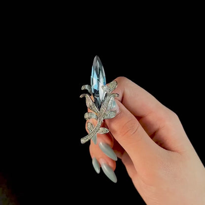 Blue Zircon Bouquet Brooch