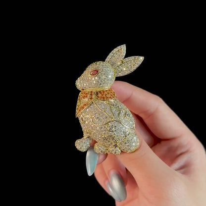Golden Rabbit Brooch
