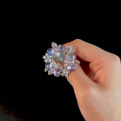 Purple Floral Wreath Brooch